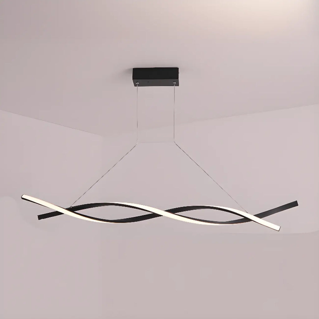 Modern Metal Linear LED Island Pendant Light for Kitchen