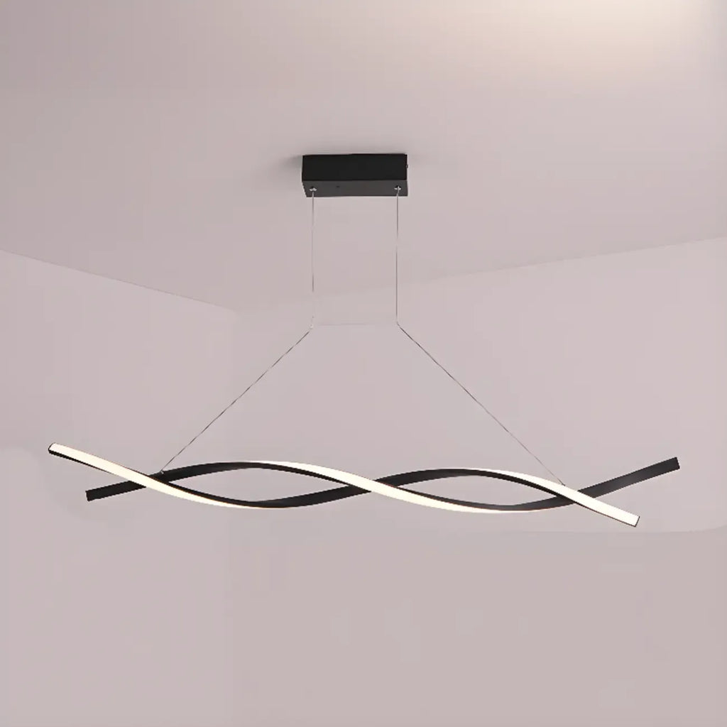Modern Metal Linear LED Island Pendant Light for Kitchen