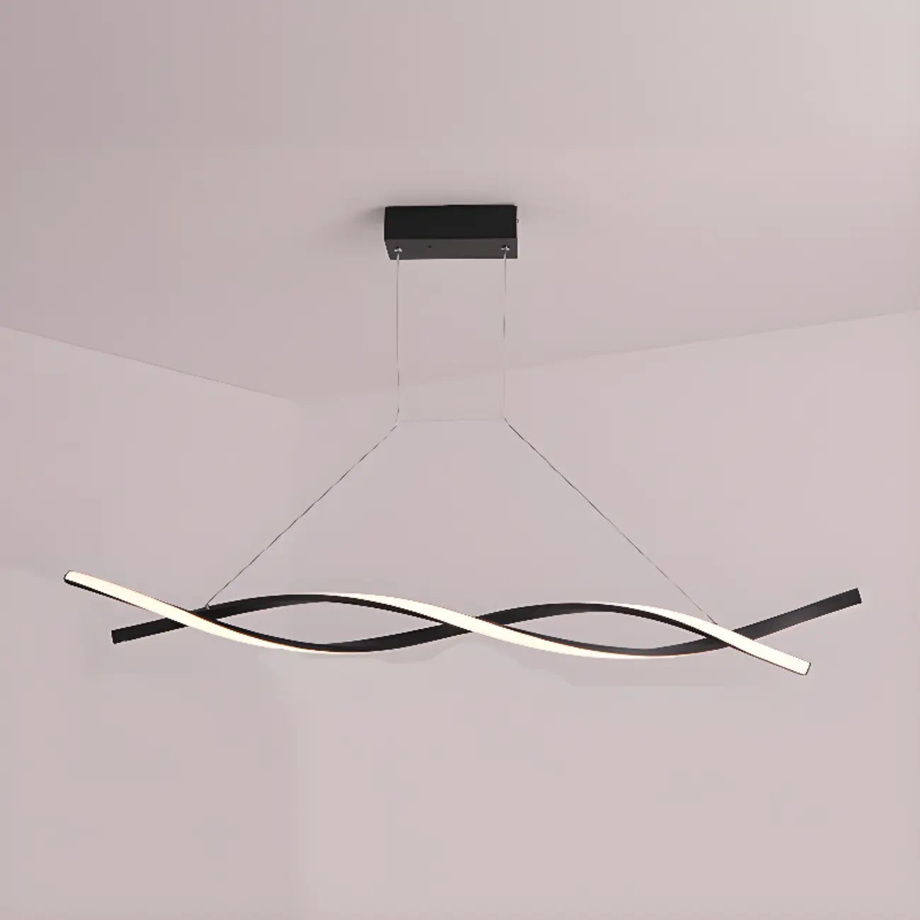 Modern Metal Linear LED Island Pendant Light for Kitchen