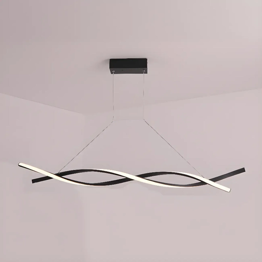 Modern Metal Linear LED Island Pendant Light for Kitchen
