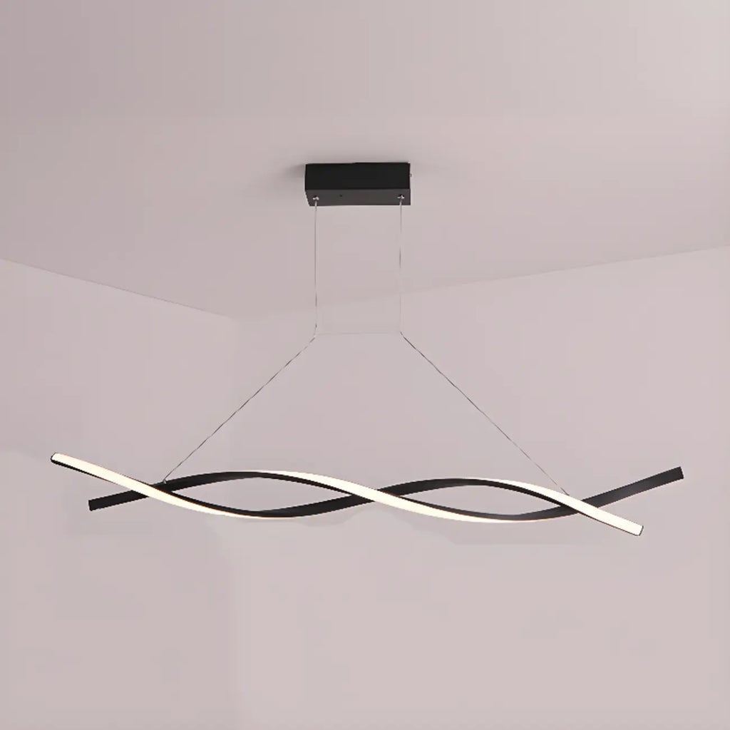 Modern Metal Linear LED Island Pendant Light for Kitchen