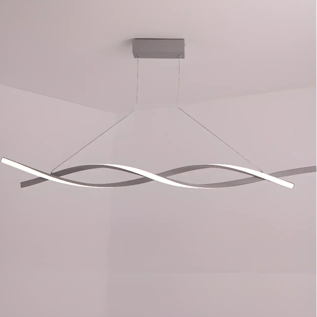 Modern Metal Linear LED Island Pendant Light for Kitchen