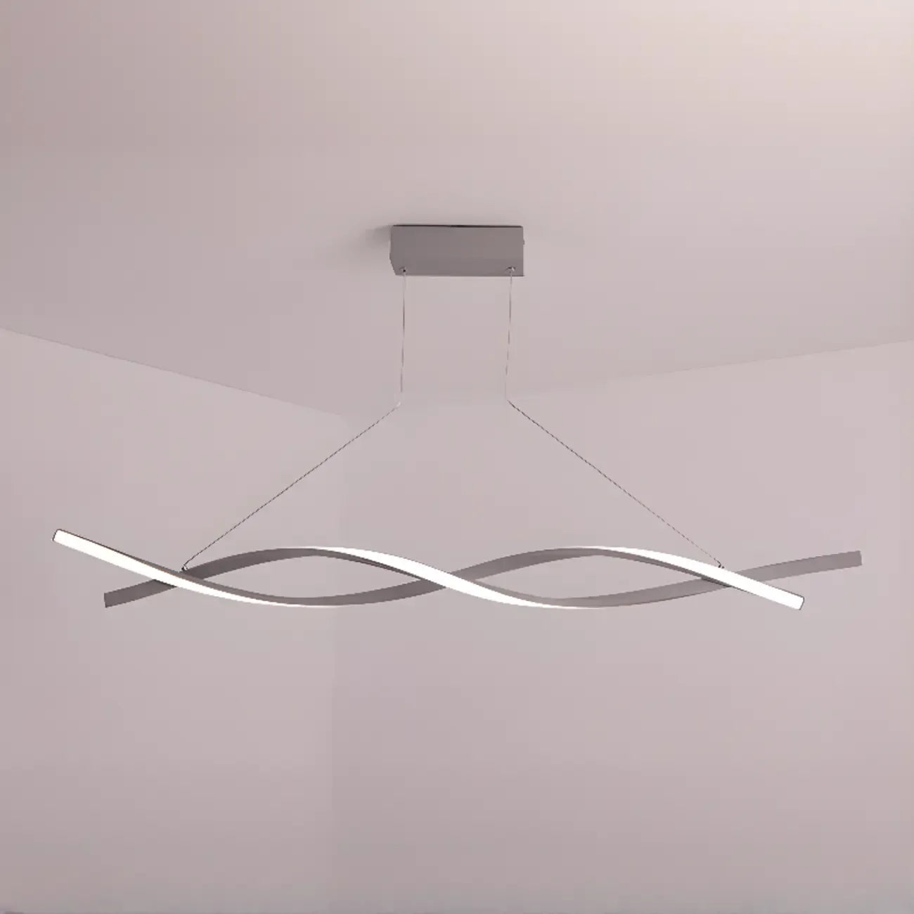 Modern Metal Linear LED Island Pendant Light for Kitchen