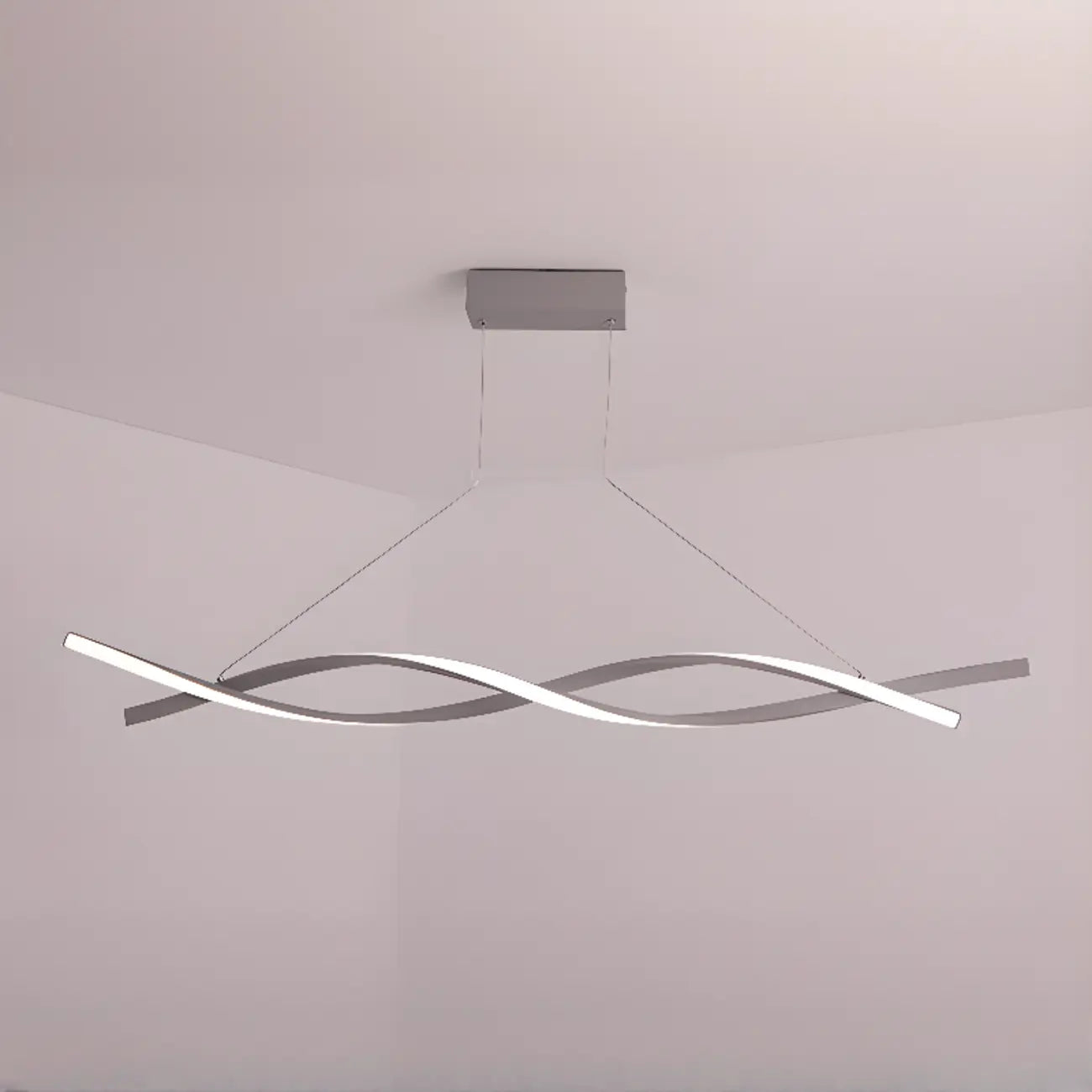 Modern Metal Linear LED Island Pendant Light for Kitchen