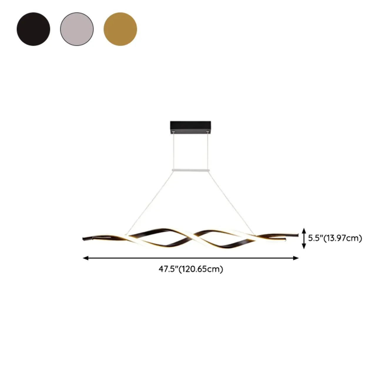 Modern Metal Linear LED Island Pendant Light for Kitchen