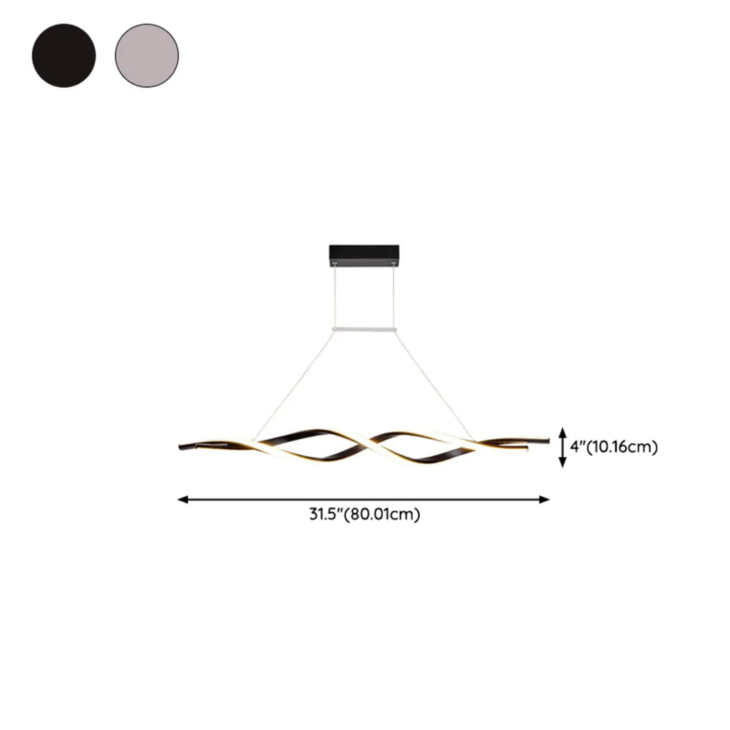 Modern Metal Linear LED Island Pendant Light for Kitchen