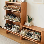 Boho Solid Wood Tipping Shoe Cabinet in Brown