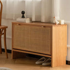 Boho Solid Wood Tipping Shoe Cabinet in Brown