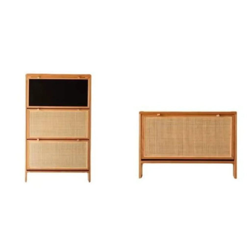 Boho Solid Wood Tipping Shoe Cabinet in Brown