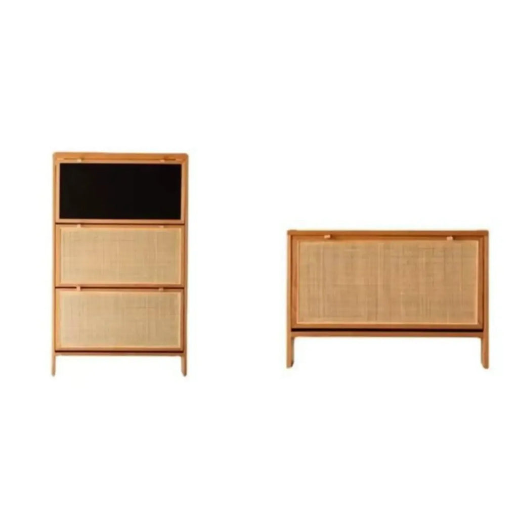 Boho Solid Wood Tipping Shoe Cabinet in Brown