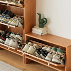 Boho Solid Wood Tipping Shoe Cabinet in Brown