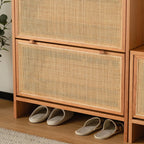 Boho Solid Wood Tipping Shoe Cabinet in Brown