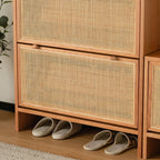 Boho Solid Wood Tipping Shoe Cabinet in Brown