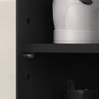 Black Metal Shoe Cabinet with Adjustable Shelves