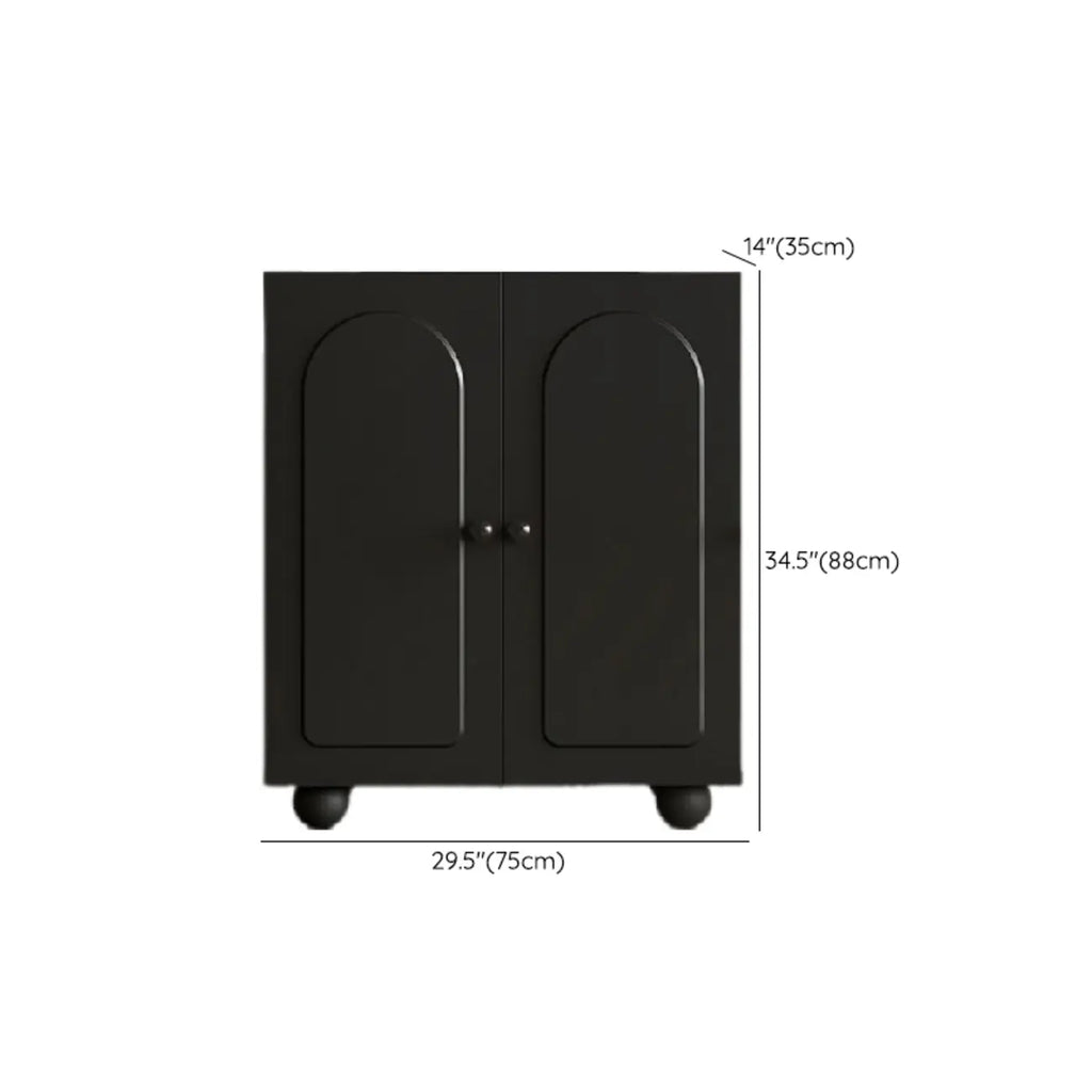 Black Metal Shoe Cabinet with Adjustable Shelves