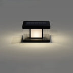 Modern Rectangle Black Solar Outdoor Post Lights