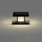 Modern Rectangle Black Solar Outdoor Post Lights