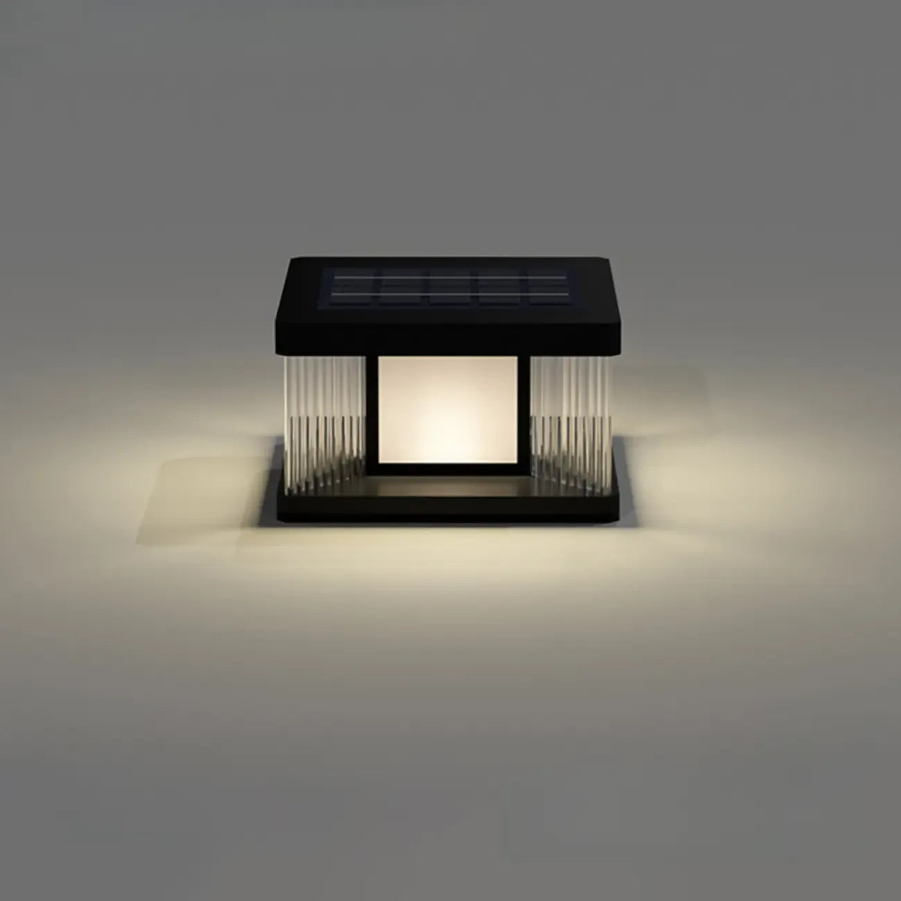 Modern Rectangle Black Solar Outdoor Post Lights
