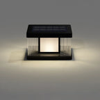 Modern Rectangle Black Solar Outdoor Post Lights