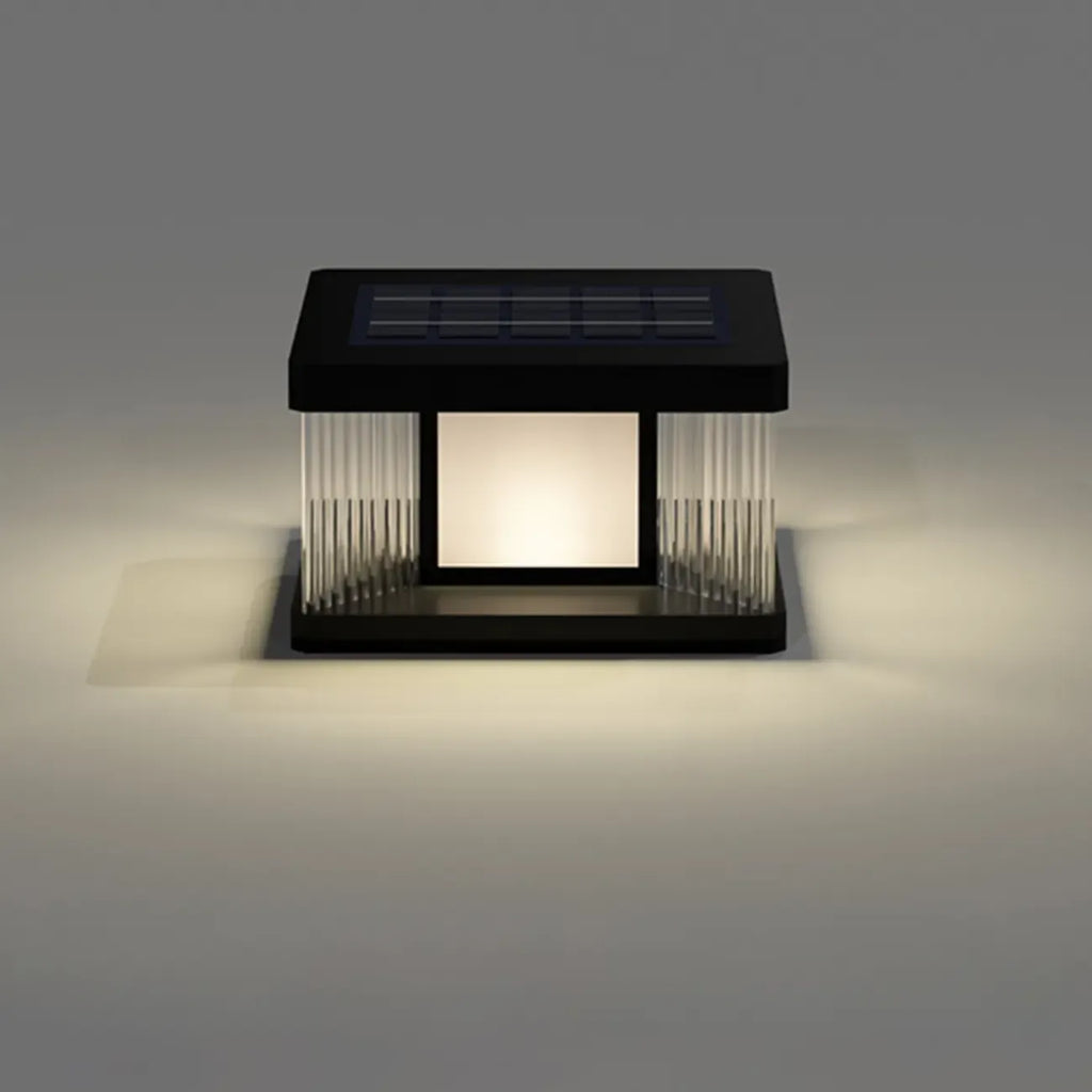 Modern Rectangle Black Solar Outdoor Post Lights