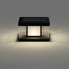 Modern Rectangle Black Solar Outdoor Post Lights