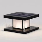 Modern Rectangle Black Solar Outdoor Post Lights