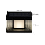 Modern Rectangle Black Solar Outdoor Post Lights