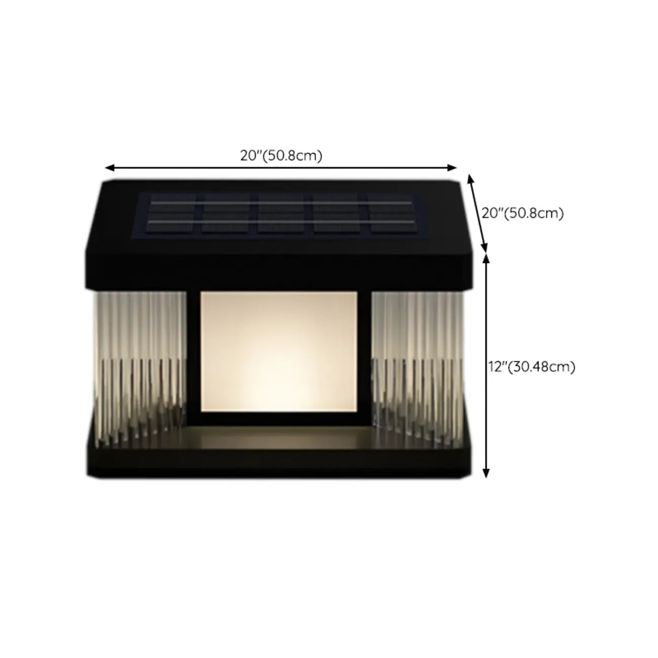 Modern Rectangle Black Solar Outdoor Post Lights