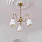 Vintage Chrome Classic White Ceramic Chandelier