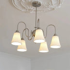 Vintage Chrome Classic White Ceramic Chandelier