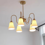 Vintage Chrome Classic White Ceramic Chandelier