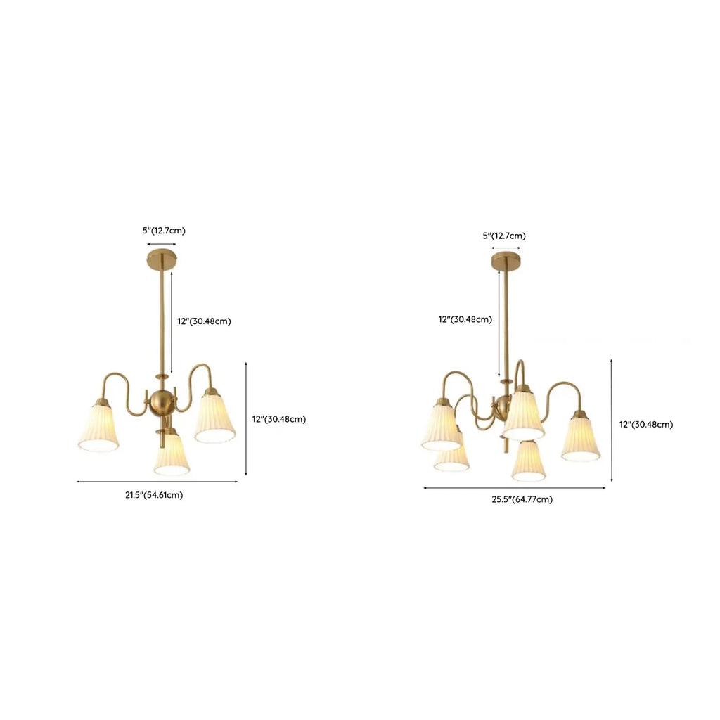 Vintage Chrome Classic White Ceramic Chandelier