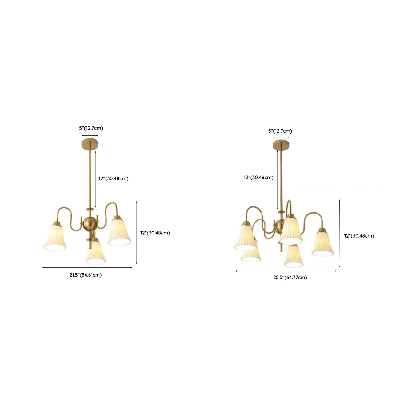 Vintage Chrome Classic White Ceramic Chandelier