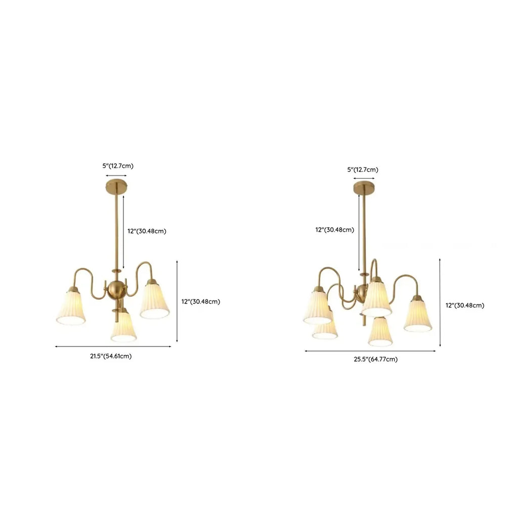 Vintage Chrome Classic White Ceramic Chandelier