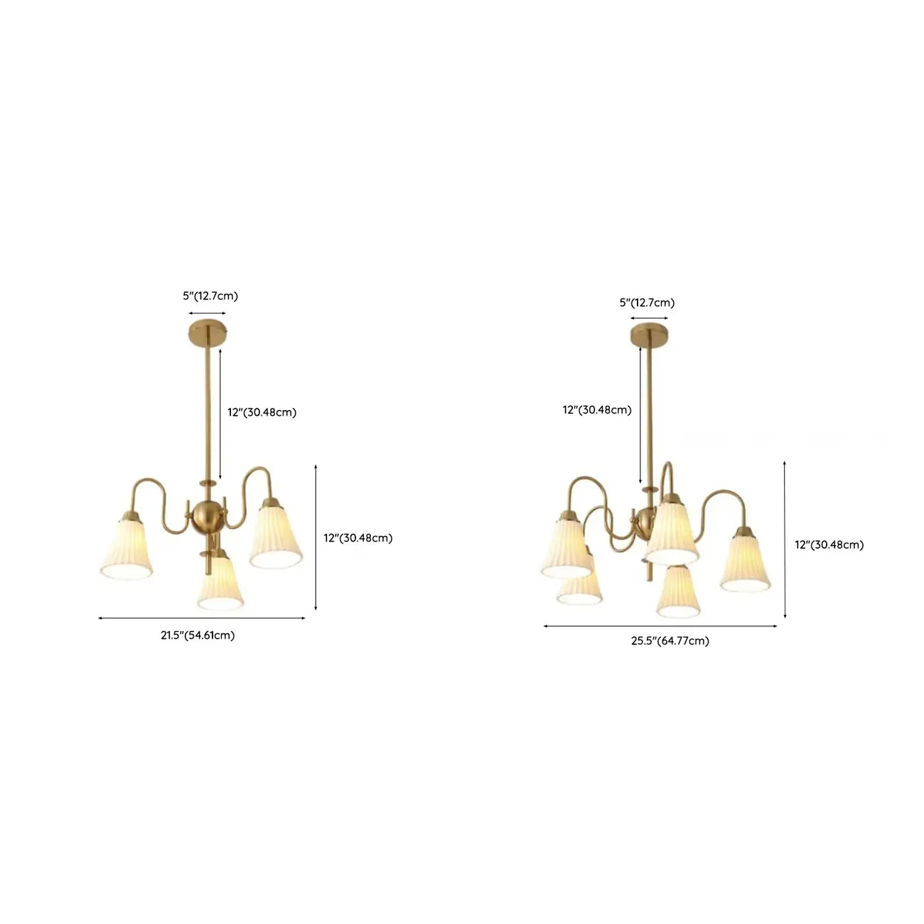 Vintage Chrome Classic White Ceramic Chandelier