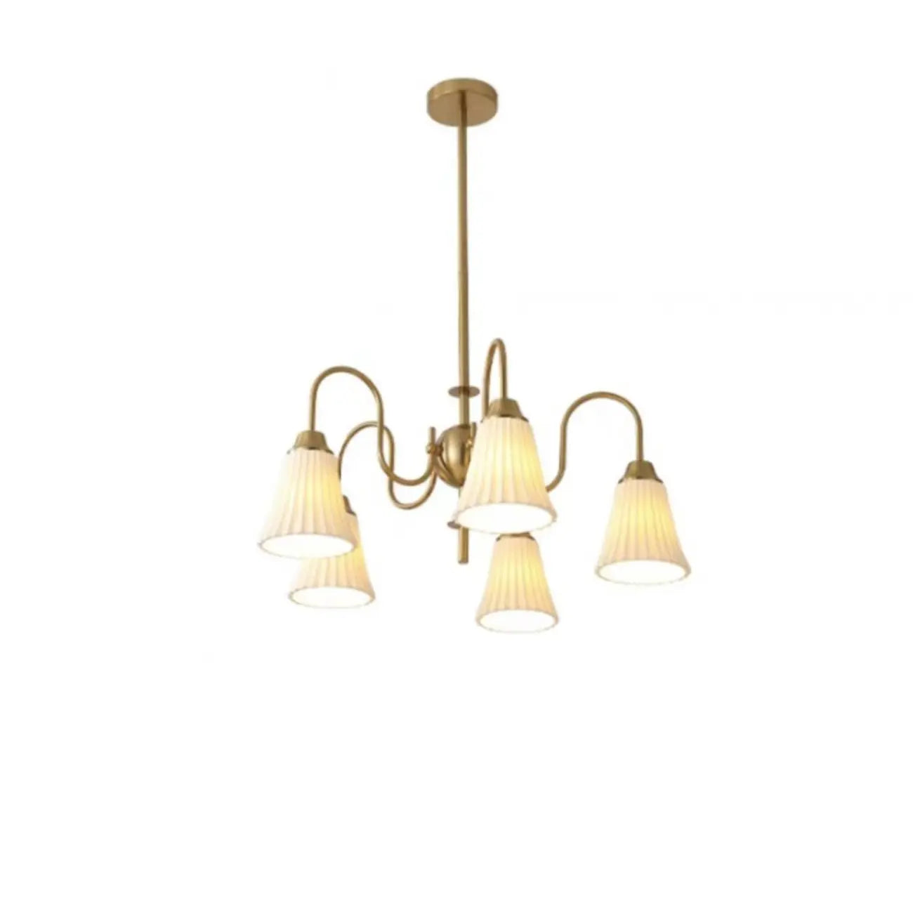 Vintage Chrome Classic White Ceramic Chandelier