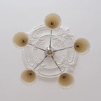 Vintage Chrome Classic White Ceramic Chandelier