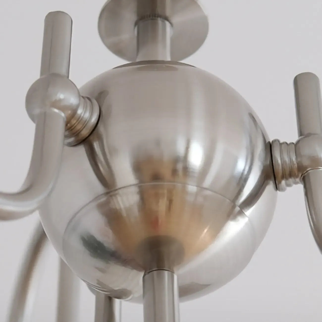 Vintage Chrome Classic White Ceramic Chandelier