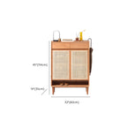 Boho Solid Wood Shoe Cabinet Woven Door