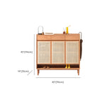 Boho Solid Wood Shoe Cabinet Woven Door