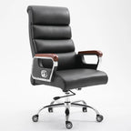 Black Leather Tilt Swivel Office Chair