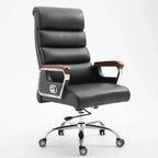 Black Leather Tilt Swivel Office Chair