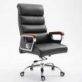 Black Leather Tilt Swivel Office Chair