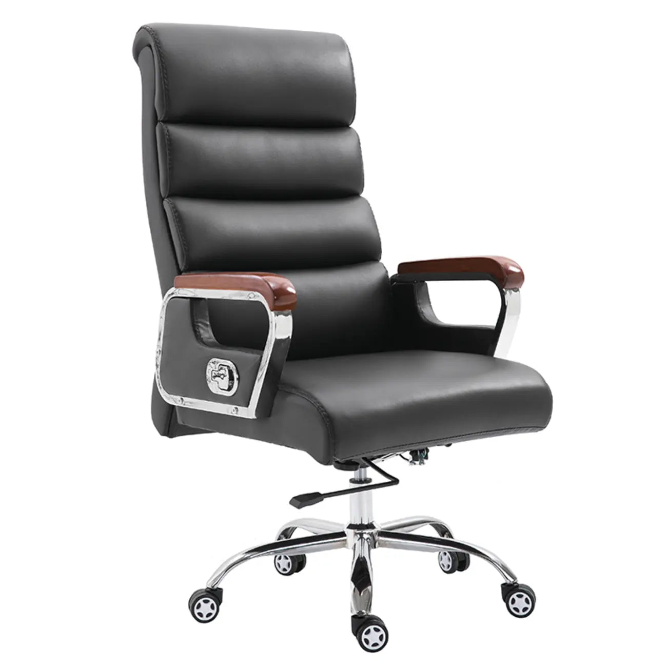 Black Leather Tilt Swivel Office Chair