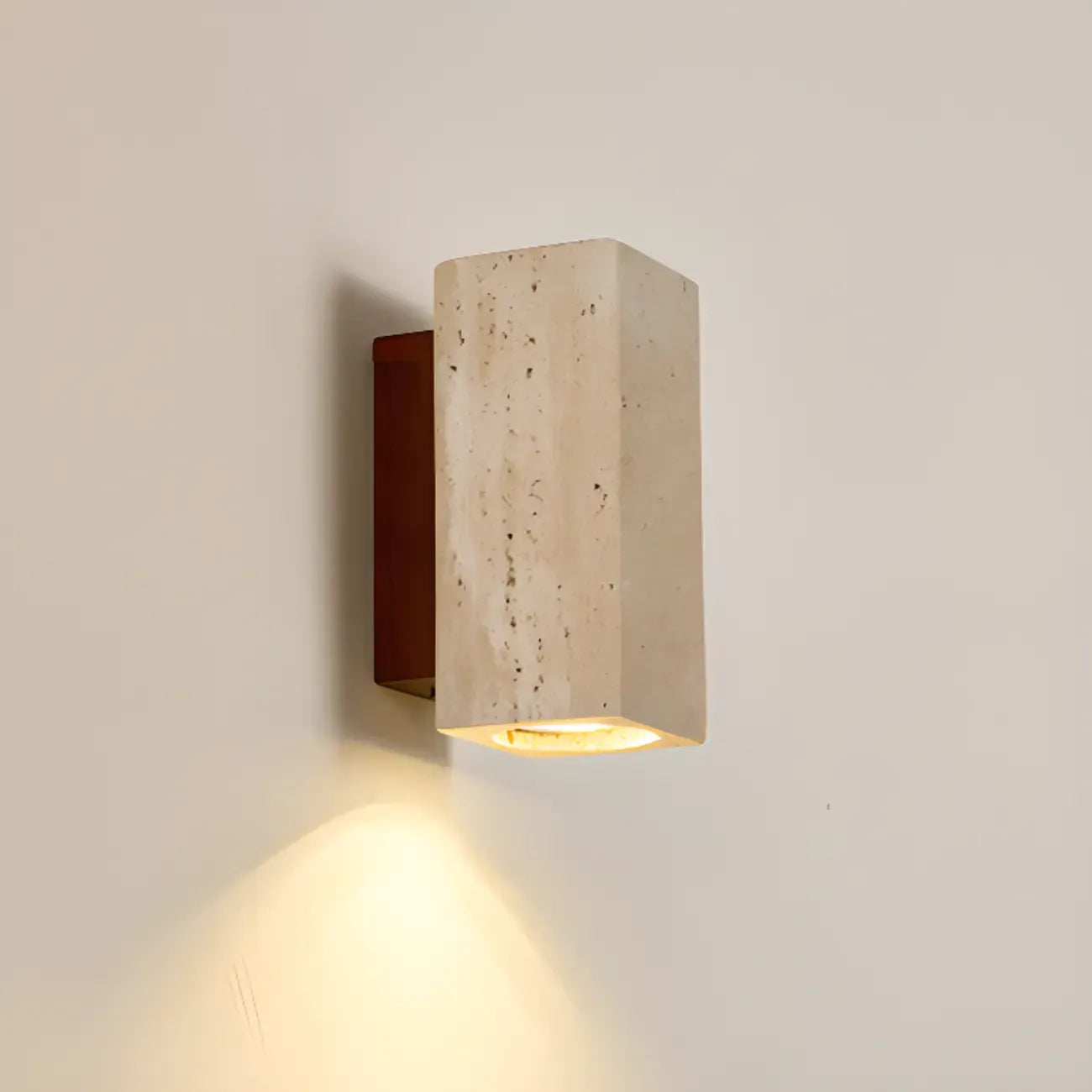 Cylinder Indoor Modern Beige Stone Wall Sconce Light Hardwired