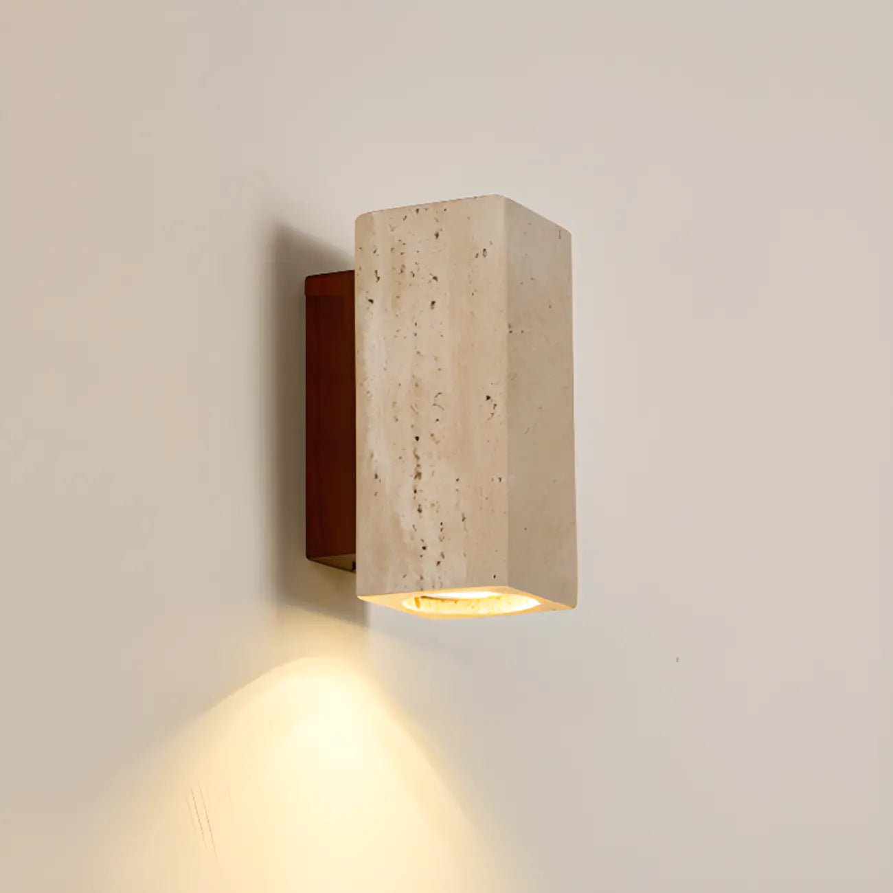 Cylinder Indoor Modern Beige Stone Wall Sconce Light Hardwired