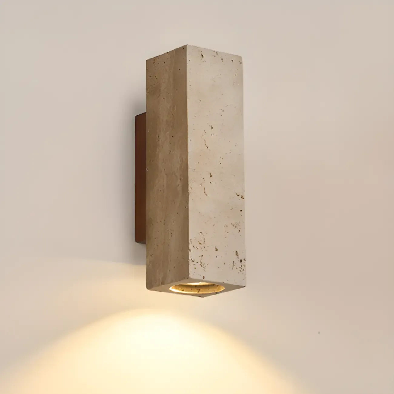 Cylinder Indoor Modern Beige Stone Wall Sconce Light Hardwired
