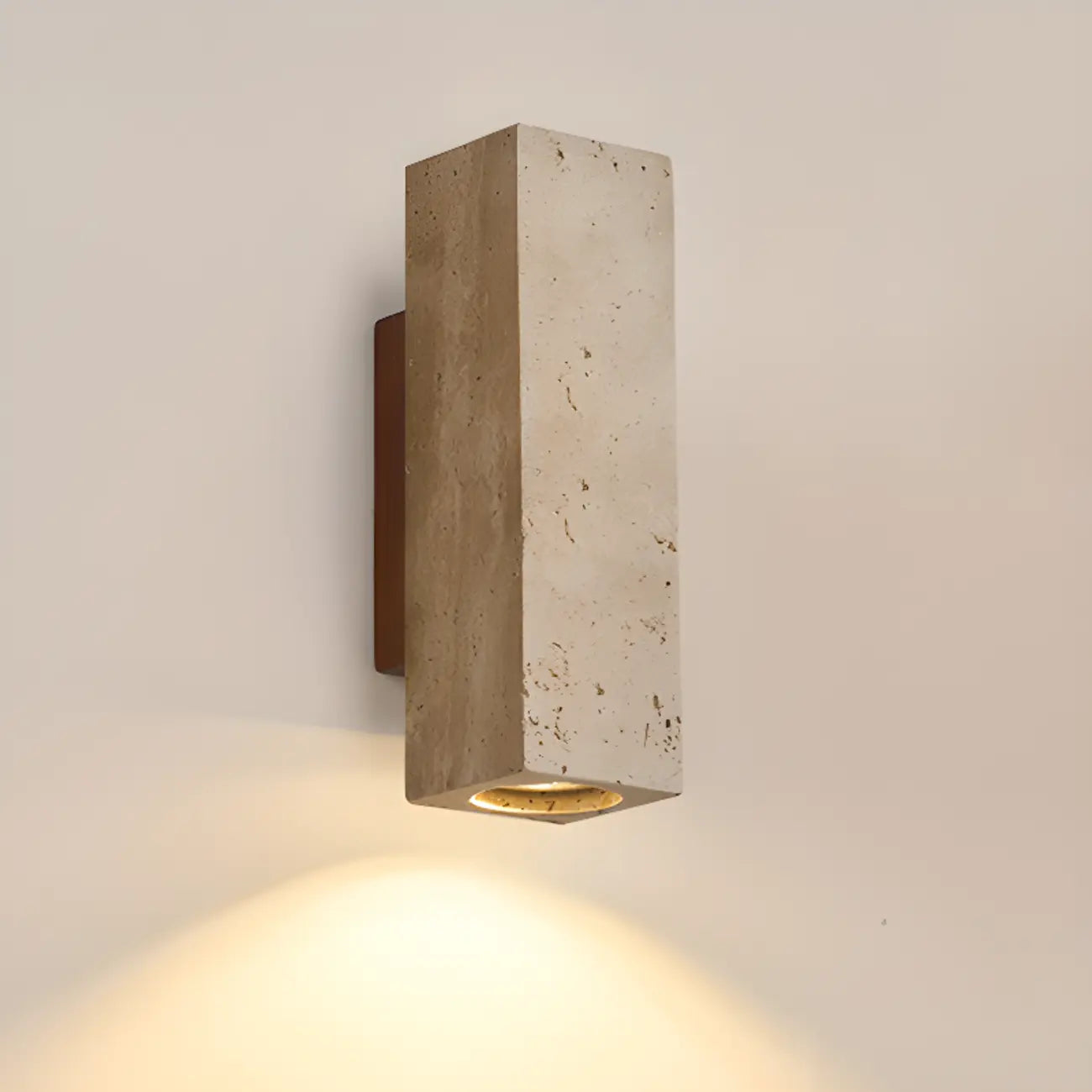 Cylinder Indoor Modern Beige Stone Wall Sconce Light Hardwired