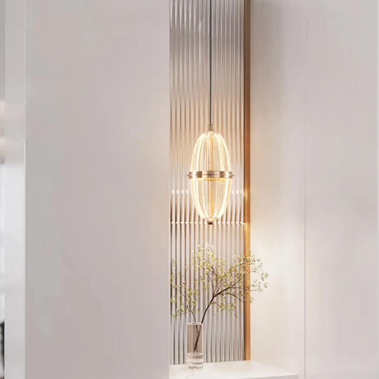 Mini Adjustable Clear Acrylic LED Dining Pendant Light