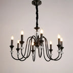Industrial Black Glass Candelabra Chandelier in 3-10 Lights